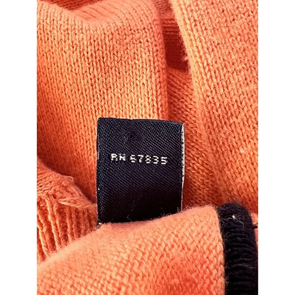 Nautica Sweater Mens Large Orange V Neck 100% Cotton Pullover Lightweight Knit - Picture 7 of 11
